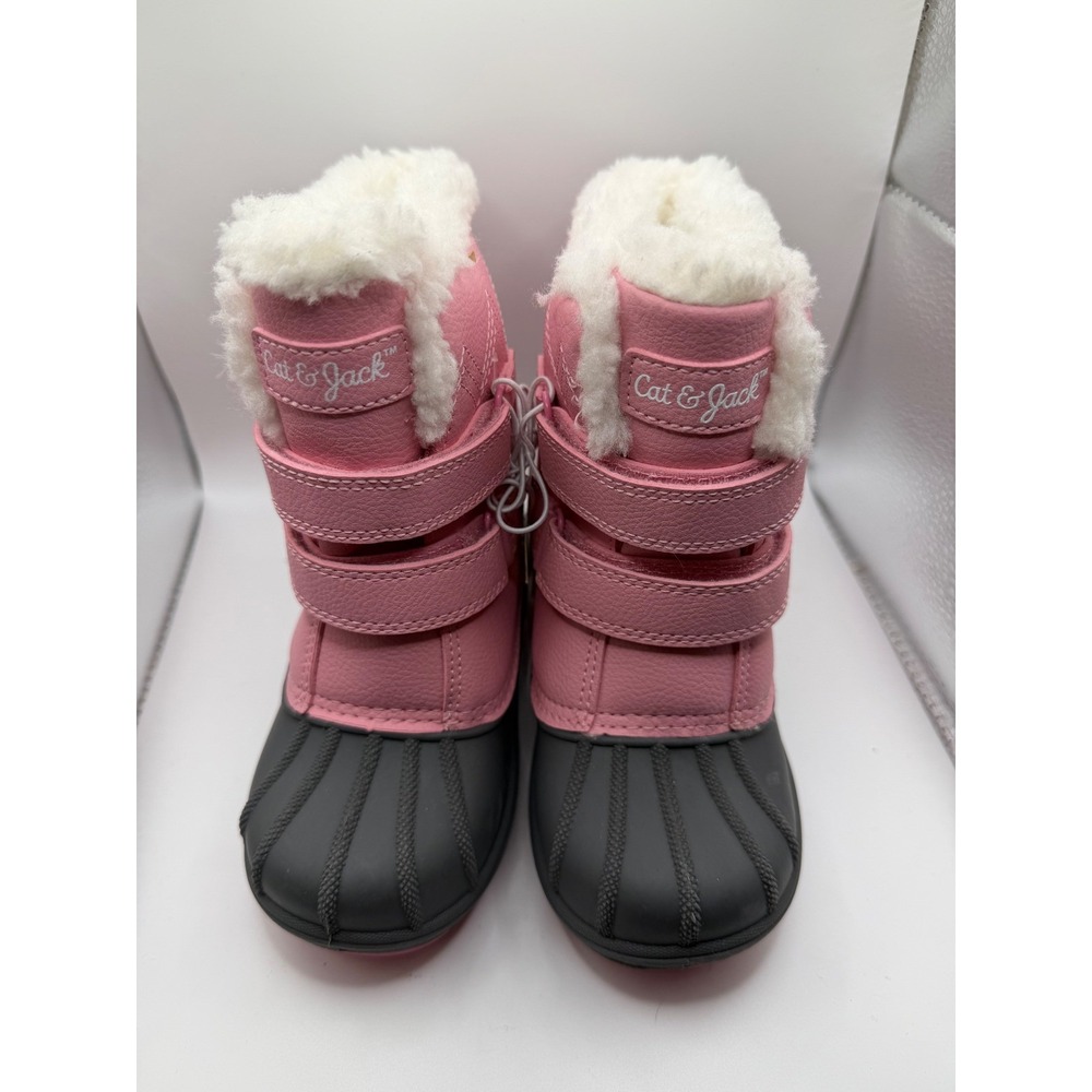 Cat & Jack Denver Pink Waterproof Snow Boots Faux Fur Trim Toddler Size 5 NEW‎